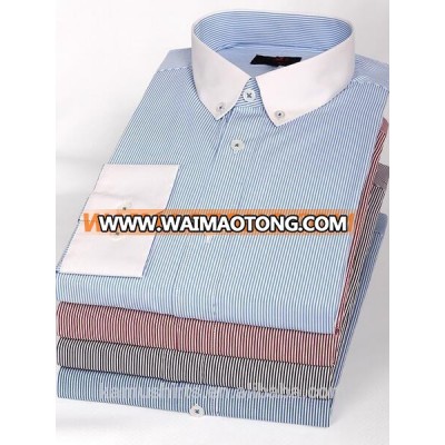 Mens Button Down Collar Blue Stripes Dress Shirts