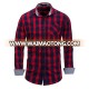 Winter thick fabric 100% cotton red color check shirt