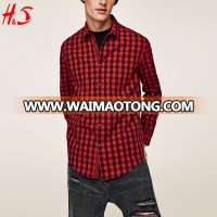 Wholesale Custom Long Sleeve Fashion Gingham Check Shirt