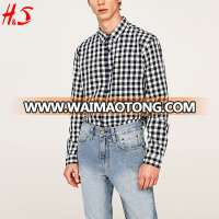 High Quality Casual Cotton Mens Long Sleeve Fashion Checked Shirt