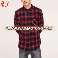 New Design Man Custom Plaid Long Sleeves Flannel Shirt