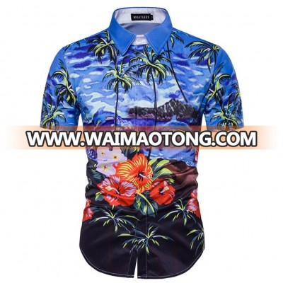 hot sale fashion summer short sleeve beach shirt for men