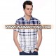 new style short sleeve bamboo fiber checked business dress shirt