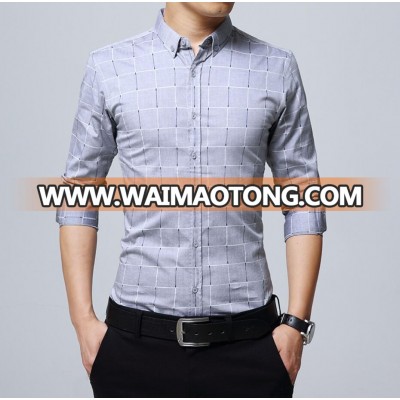 2018 new pattern check shirt business long sleeve 100% cotton non iron