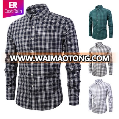 2019 latest plaids man dress shirt/cotton slim fit dress shirt