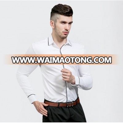 China supplier mens long sleeve dress shirt with wrinkle design on shoulder