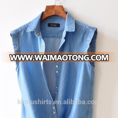 Fashion Sleeveless Denim Shirts for Man Women