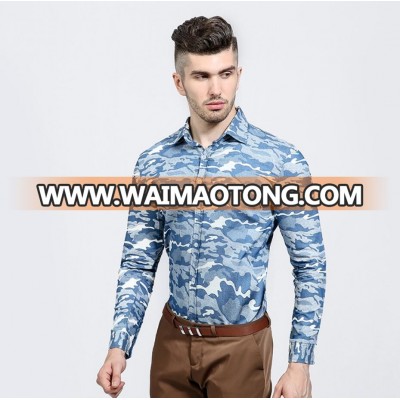 China wholesale long sleeve mens casual camo shirt