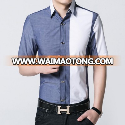 contrast cotton short sleeve new style fashion boy's shirt